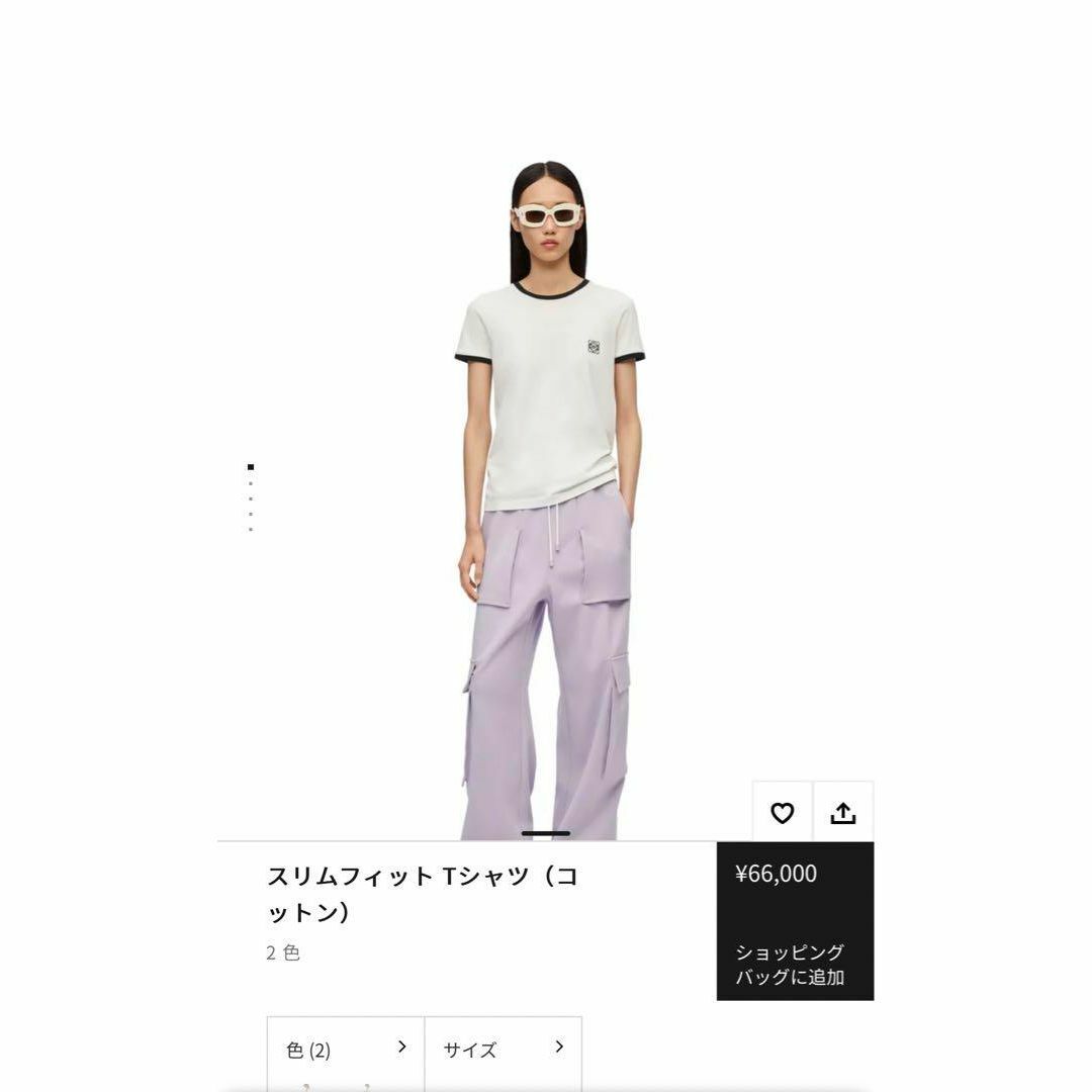 LOEWE(ロエベ)の【現行正規品・未使用級美品】ロエベ スリムフィット Tシャツ アナグラム 白 レディースのトップス(Tシャツ(半袖/袖なし))の商品写真