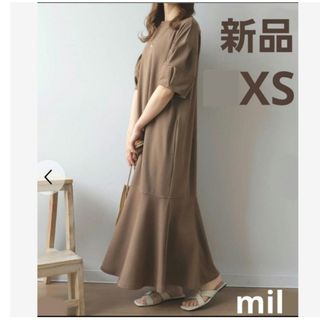 【新品】mil ミル chiii ランタンスリーブワンピース　低身長(ロングワンピース/マキシワンピース)