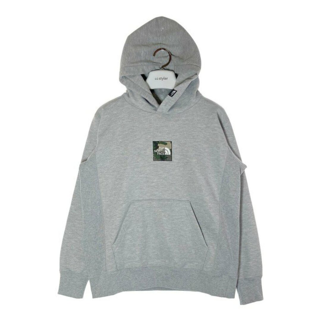 THE NORTH FACE(ザノースフェイス)の★THE NORTH FACE ノースフェイス NT61721R SQUARE LOGO BIG HOODIE スクエア ロゴ ビッグ フーディ パーカー グレー sizeM メンズのトップス(パーカー)の商品写真