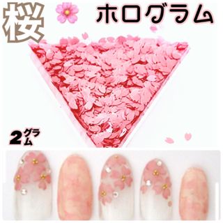 桜花びら 春ネイル ホログラム 2g ハンドメイド　レジン(ネイル用品)