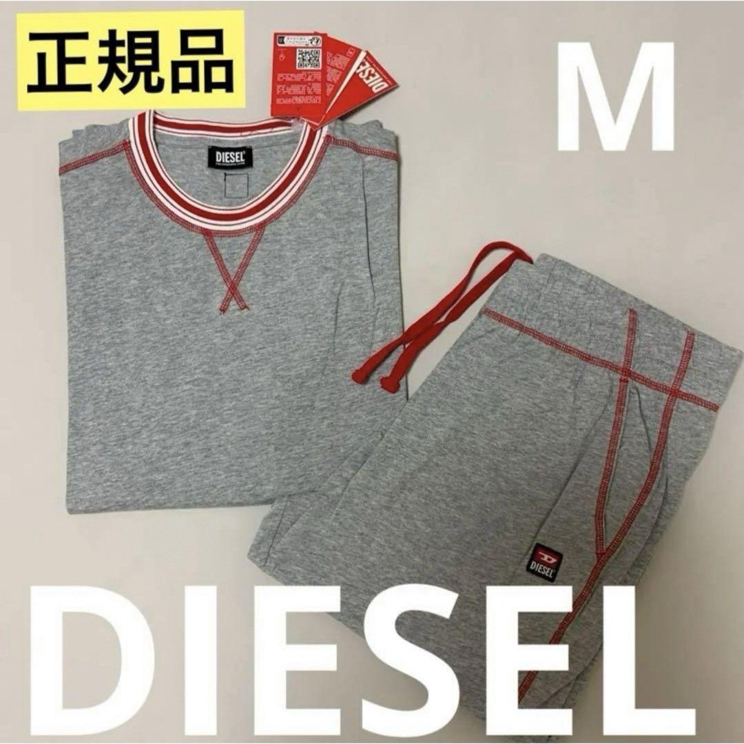 DIESEL(ディーゼル)の洗練されたデザイン　DIESEL　ルームウェア　ラウンジウェア　グレー　M メンズのトップス(Tシャツ/カットソー(七分/長袖))の商品写真