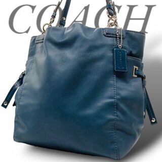 コーチ(COACH)のコーチ✧トートバッグ ハンドバッグ   レザー  大容量  14523    青(トートバッグ)