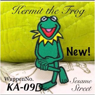 セサミストリート(SESAME STREET)の❦Disney❧カエル☘カーミット✈ワッペン❋セサミストリート✪蛙✼flog(キャラクターグッズ)