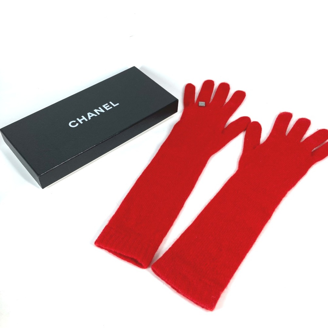 CHANEL(シャネル)のシャネル CHANEL CC ココマーク ロンググローブ 手袋 カシミヤ レッド レディースのファッション小物(手袋)の商品写真
