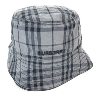 バーバリー BURBERRY チェック 8057102 POP TRADING COMPANY CRUSHER HAT ポップトレーディングカンパニー ハット帽 帽子 バケットハット ボブハット ハット コットン グレー 美品