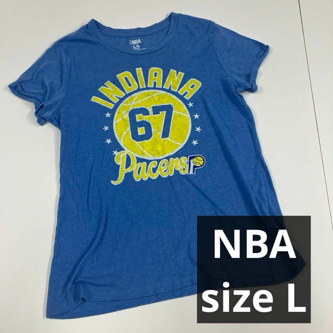 NBA Tシャツ　L 古着女子　ブルー　バスケット レディースのトップス(Tシャツ(半袖/袖なし))の商品写真