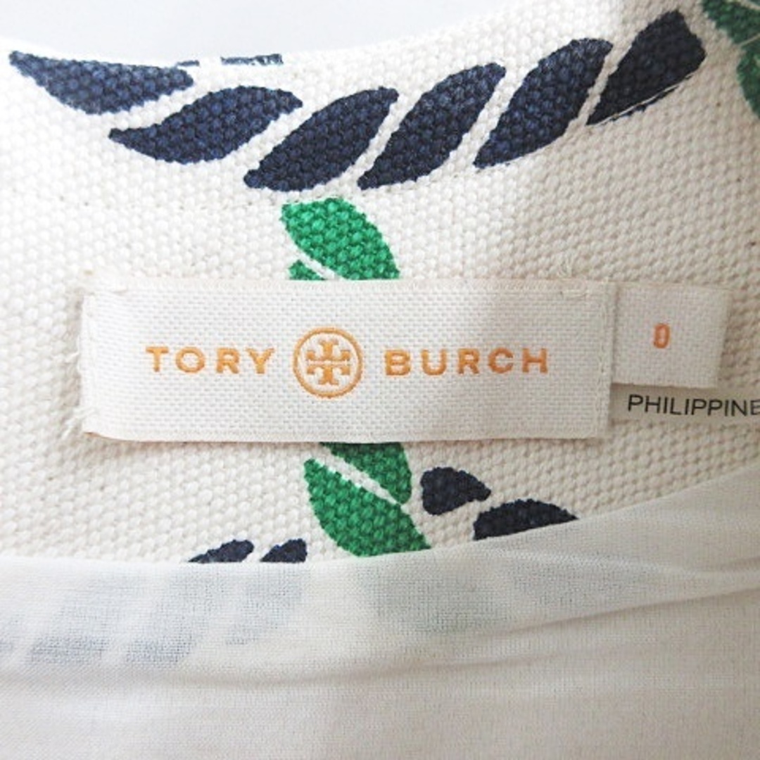 Tory Burch(トリーバーチ)のトリーバーチ ワンピース ミニ丈 半袖 Vネック ロープ柄 ベージュ 0 レディースのワンピース(ミニワンピース)の商品写真