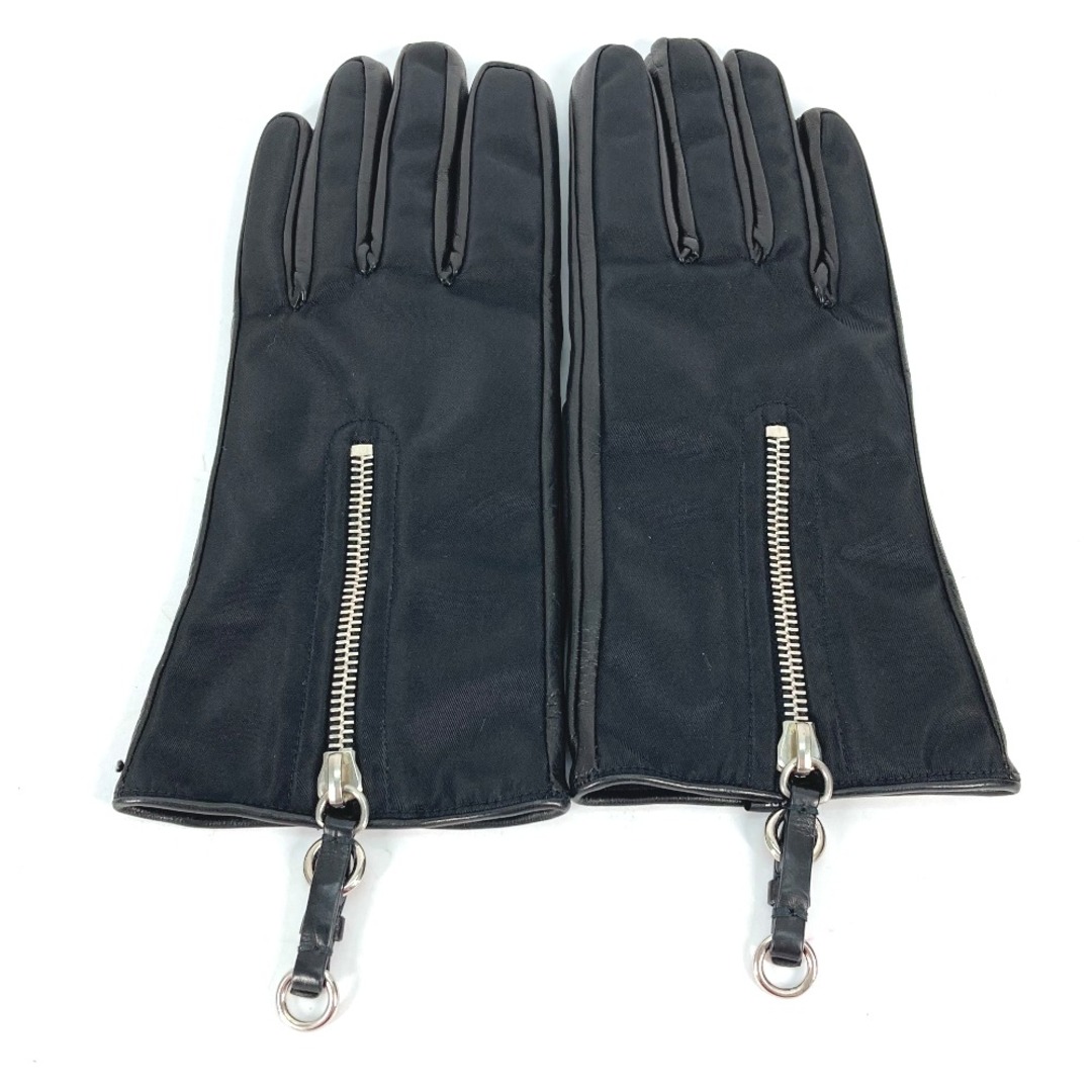 PRADA(プラダ)のプラダ PRADA グローブ ジップ 手袋 ラムスキン ブラック メンズのファッション小物(手袋)の商品写真