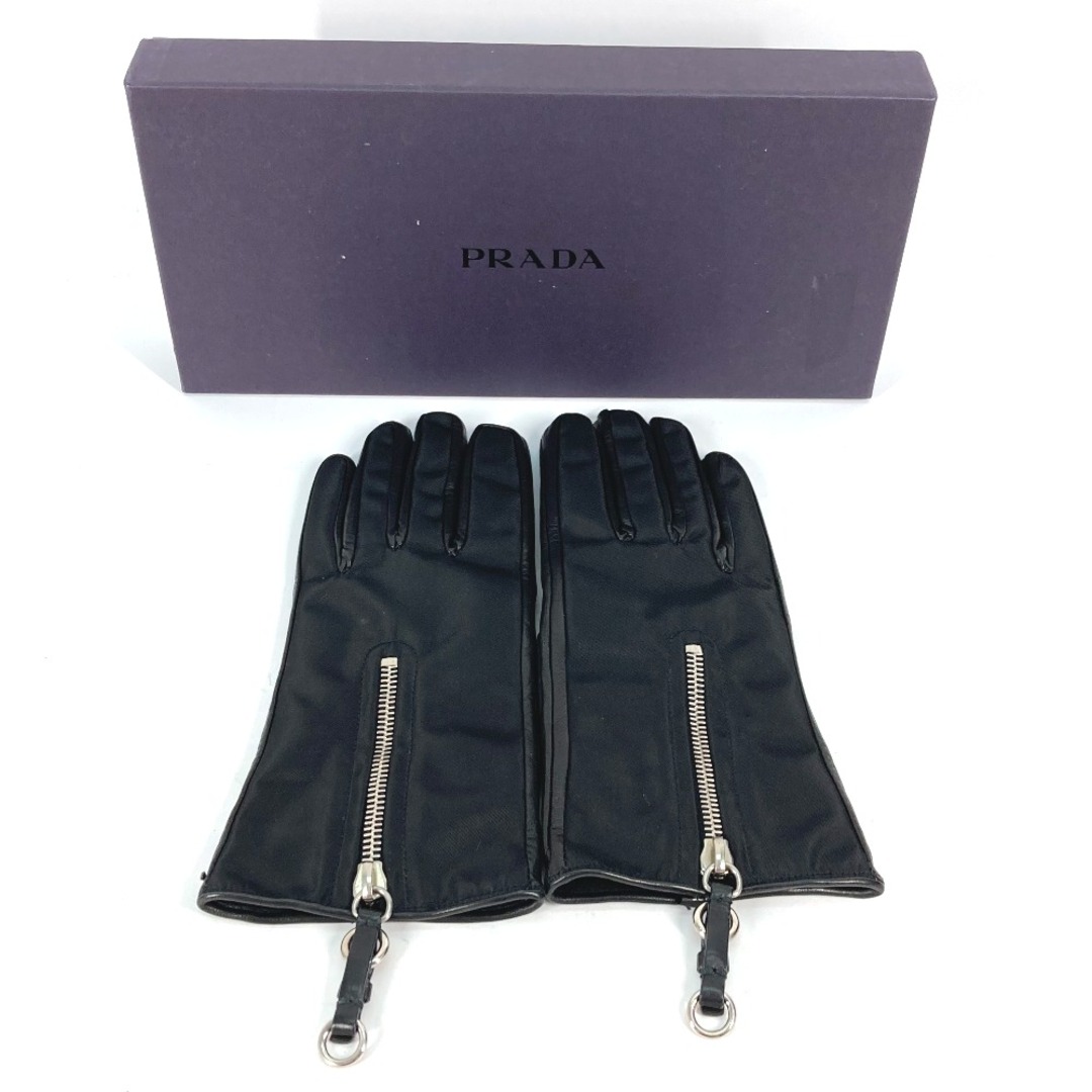 PRADA - プラダ PRADA グローブ ジップ 手袋 ラムスキン PRADA - プラダ PRADA グローブ ジップ 手袋 ラムスキン