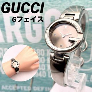 グッチ(Gucci)の極美品■稼働 鏡面磨き グッチ Gフェイス レディース バングル ブレス 綺麗(腕時計)