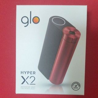 グロー(glo)の【新品未使用品】開封後発送 電子タバコ glo HYPER X2 ブラックレッド(タバコグッズ)