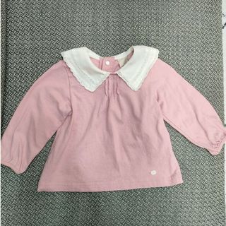 プティマイン(petit main)のトップス　プティマイン　ピンク　えり　プティ・マイン(Tシャツ/カットソー)