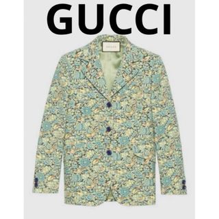 グッチ(Gucci)の新品タグ付き　GUCCI✳︎フローラル　テーラード　コットン　ジャケット40(テーラードジャケット)