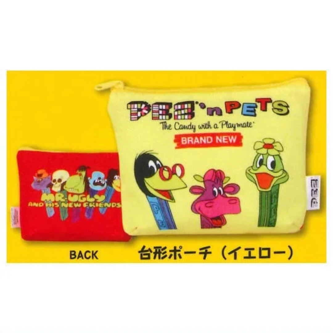 PEZ カラフル アソート コレクション 台形ポーチ イエロー レディースのファッション小物(ポーチ)の商品写真