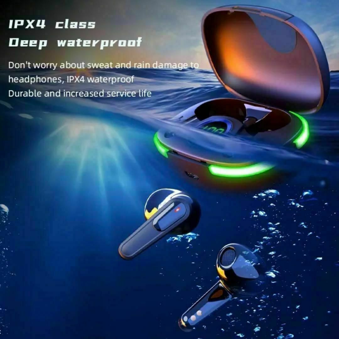 ワイヤレスイヤホン ヘッドセット Bluetooth5.3 IPX4防水 スマホ/家電/カメラのオーディオ機器(ヘッドフォン/イヤフォン)の商品写真