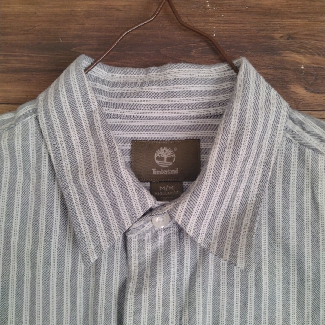 Timberland(ティンバーランド)のtimberland ティンバーランド 長袖シャツ ストライプ刺繍ロゴ L メンズのトップス(シャツ)の商品写真