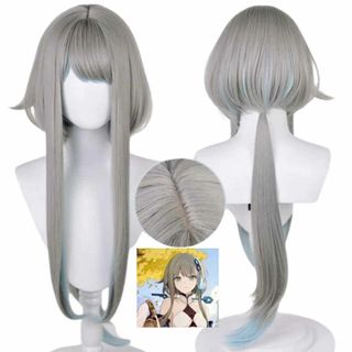 帰終　ウィッグ　コスプレ　原神　ハーゲントゥス　白　58cm【残5限定】(ロングストレート)