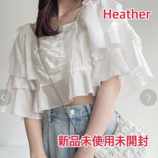 heather - 【最終値下げ】  ヘザー フリルティアードショートブラウス オフホワイト