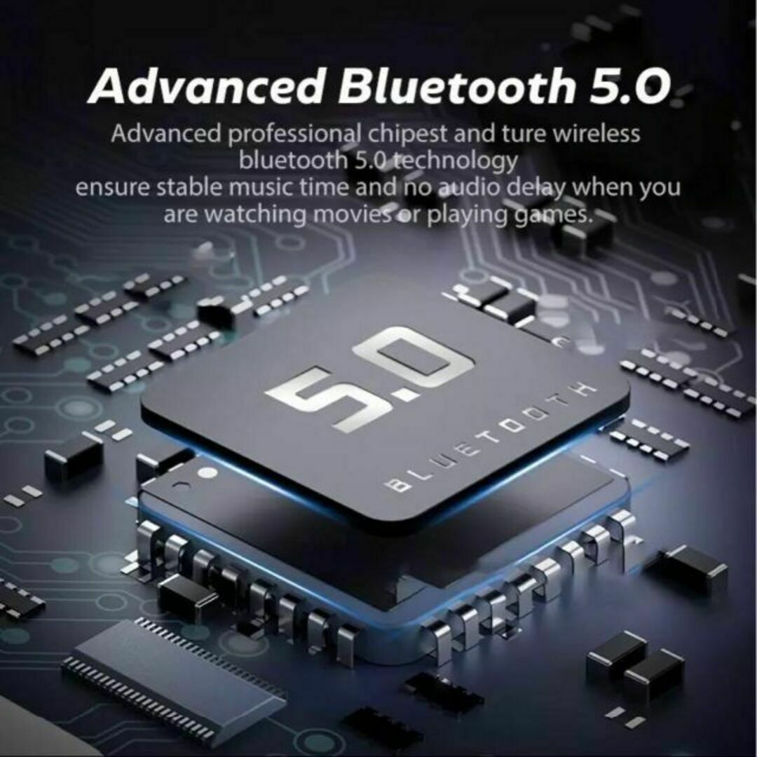 ワイヤレスイヤホンヘッドセット Bluetooth5.0 超長時間32時間通話✨ スマホ/家電/カメラのオーディオ機器(ヘッドフォン/イヤフォン)の商品写真
