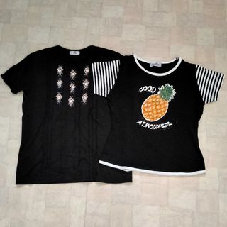 レディース　Tシャツ　2枚組　トップス(Tシャツ(半袖/袖なし))