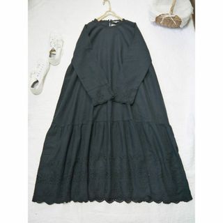 SM2 - サマンサモスモス★ｓｍ２★裾＆袖口スカラップレースワンピース*ペチ*チャコール