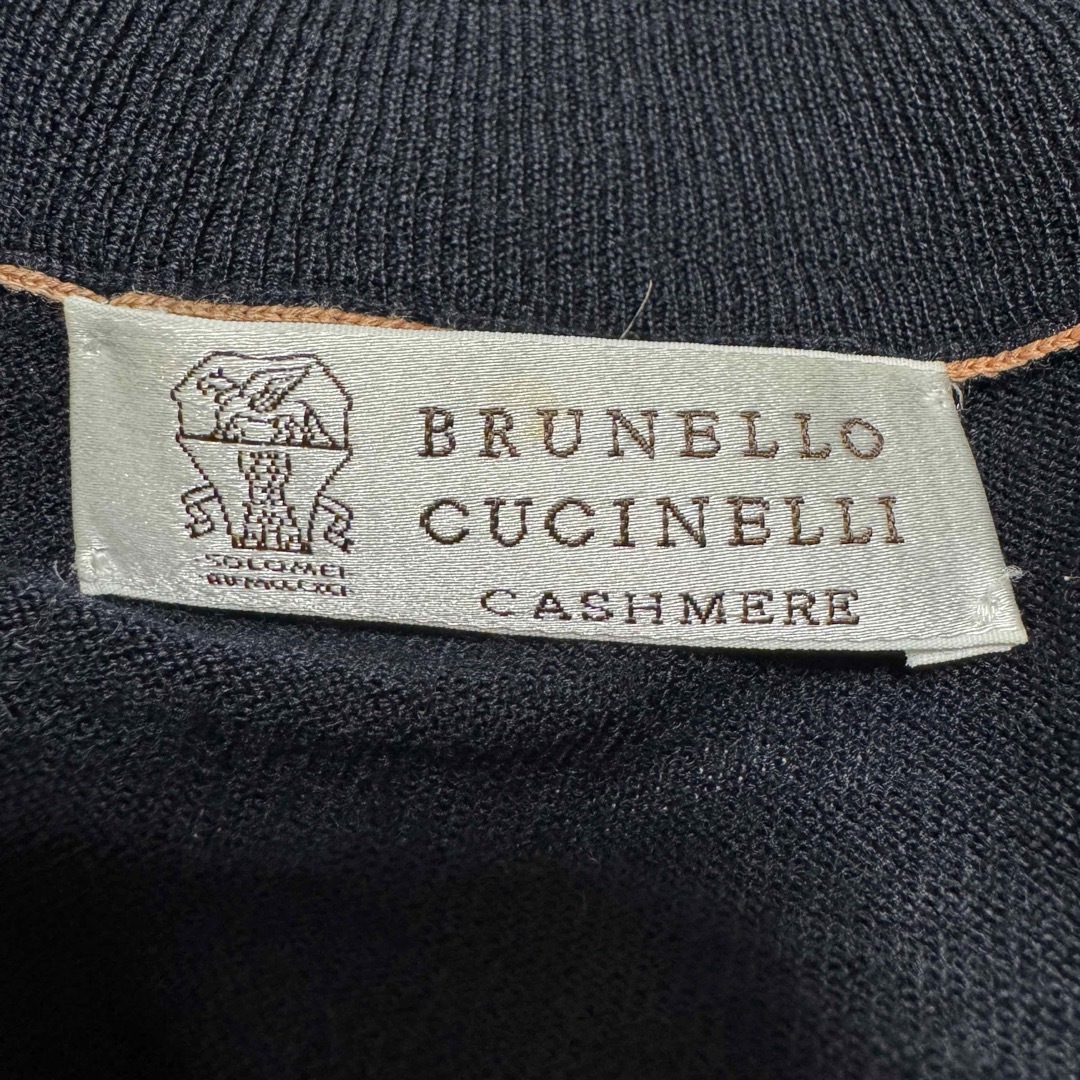 BRUNELLO CUCINELLI(ブルネロクチネリ)のBRUNELLO CUCINELLI エルボーパッチ カシミヤ ジップセーター メンズのトップス(ニット/セーター)の商品写真