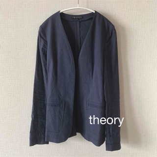 theory - theory セオリー♡ノーカラージャケット ネイビー