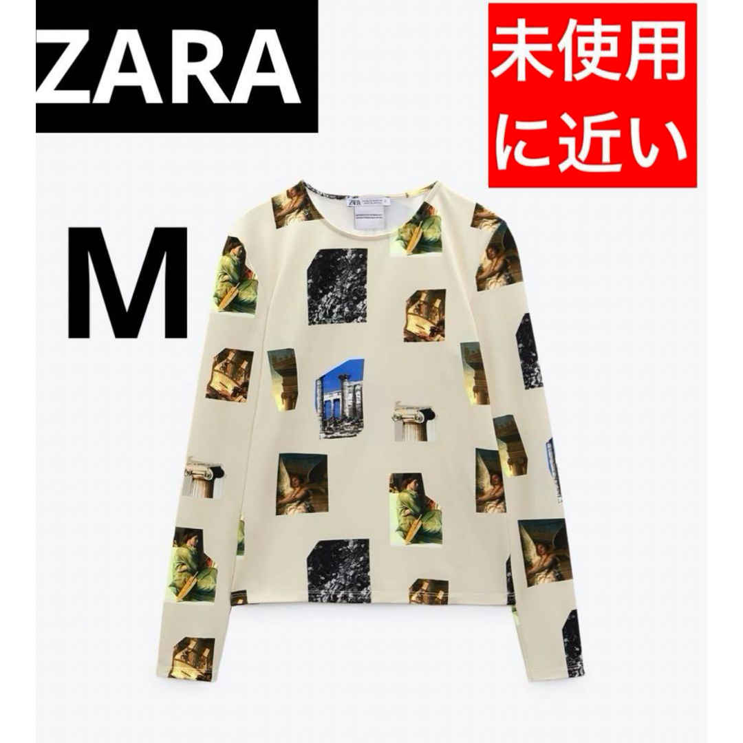 ZARA(ザラ)の新品未使用　ZARA ザラ　ルーブル　APOTHEOSIS OF HOMER　M レディースのトップス(Tシャツ(長袖/七分))の商品写真