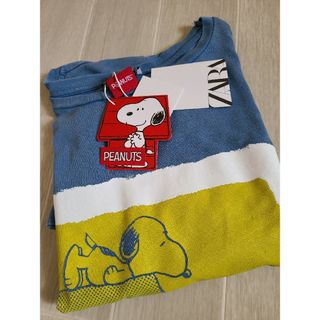 ザラ(ZARA)のZARA　プリントTシャツ　ザラSNOOPYスヌーピーコラボ　新品タグ付き　L(Tシャツ(半袖/袖なし))