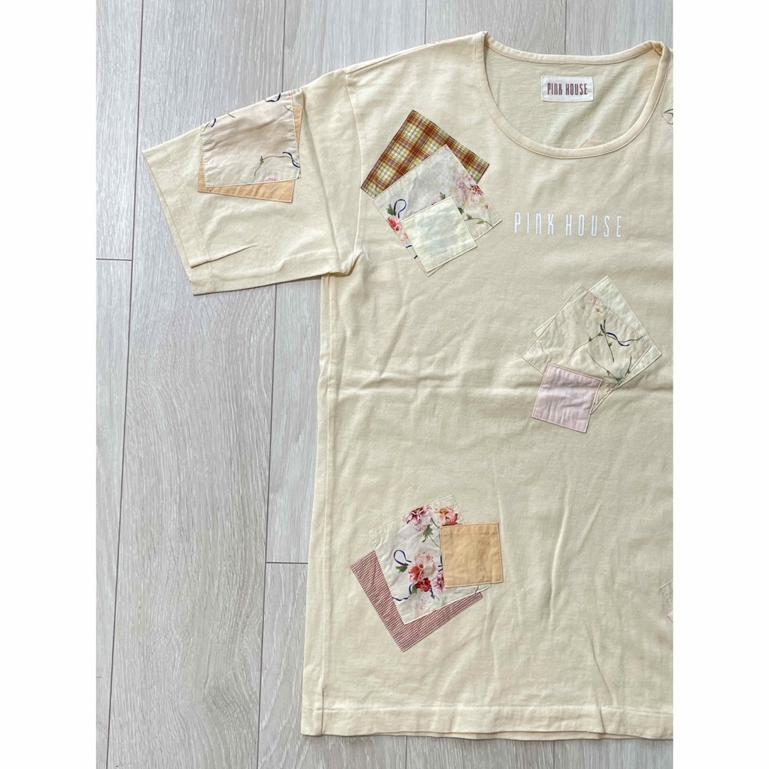 PINK HOUSE(ピンクハウス)の【人気 パッチワーク】PINKHOUSE 半袖 レディースのトップス(Tシャツ(半袖/袖なし))の商品写真