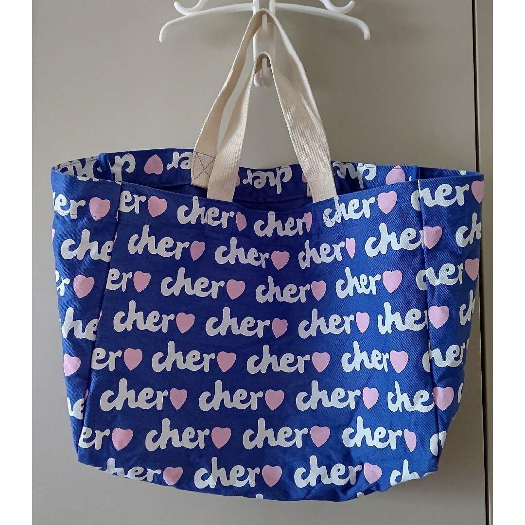 Cher(シェル)のCher　シェル エコトートバッグ　ショルダー 肩掛け○ 雑誌付録　ブルー レディースのバッグ(ショルダーバッグ)の商品写真