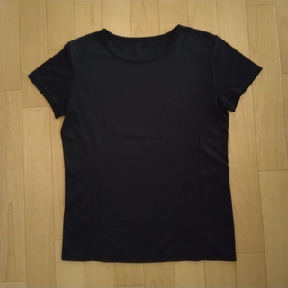 レディース　速乾 Tシャツ　黒　ブラック　Lサイズ(Tシャツ(半袖/袖なし))