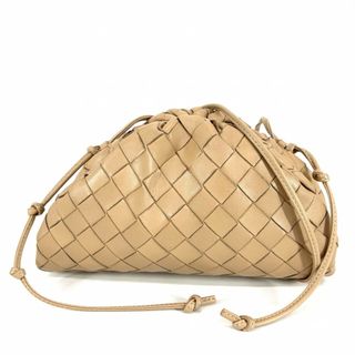 ボッテガヴェネタ(Bottega Veneta)の【在庫一掃】BOTTEGAVENETA ボッテガヴェネタ ショルダーバッグ イントレチャート ポシェット 肩掛け 斜め掛け 小さめ 鞄 かばん レザー    ベージュ ゴールド金具 レディース【中古品】(ショルダーバッグ)