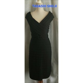 タダシショウジ(TADASHI SHOJI)の大変美品　TADASHI SHOJI  黒いドレスワンピース(ひざ丈ワンピース)