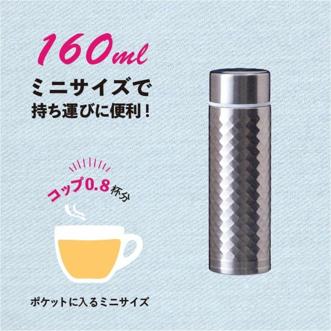 【色: シルバー】Atlas(アトラス) 水筒 160ml ミニサイズ 真空 断 インテリア/住まい/日用品のキッチン/食器(弁当用品)の商品写真