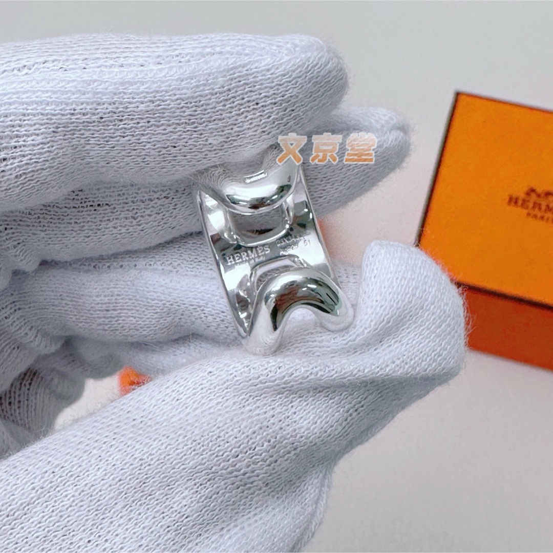 HERMES エルメス オスモズ PM リング シルバー 指輪 51サイズ HERMES エルメス オスモズ PM リング シルバー 指輪 51サイズ