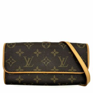 ルイヴィトン(LOUIS VUITTON)のLOUIS VUITTON ルイヴィトン ショルダーバッグ モノグラム ポシェットツインPM ボディバッグ 肩掛け 斜め掛け Pochett Twin 鞄 かばん M51854    ブラウン 茶 ゴールド金具 レディース【中古品】(ショルダーバッグ)