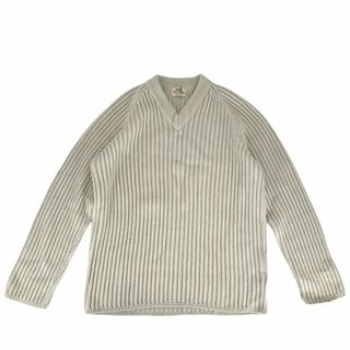 エルメス(Hermes)の【在庫一掃】HERMES エルメス ニット Vネック セーター アパレル 長袖 服 XL ベージュ ウール  シルク  カシミヤ  メンズ 秋 冬【中古品】(ニット/セーター)