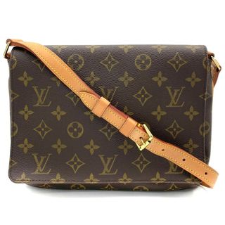 ルイヴィトン(LOUIS VUITTON)の【在庫一掃】LOUIS VUITTON ルイヴィトン ショルダーバッグ モノグラム ミュゼットタンゴ ショートショルダー 肩掛け 鞄 かばん M51257    ブラウン 茶 ゴールド金具 レディース【中古品】(ショルダーバッグ)