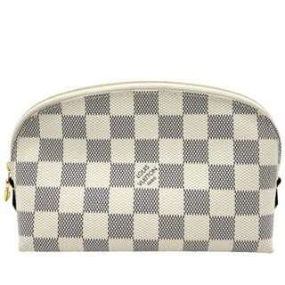 ルイヴィトン(LOUIS VUITTON)のLOUIS VUITTON ルイヴィトン ポーチ ダミエアズール ポシェットコスメティックPM コスメポーチ 小物入れ N60024    ホワイト 白 ゴールド金具 レディース 美品【中古品】(ポーチ)