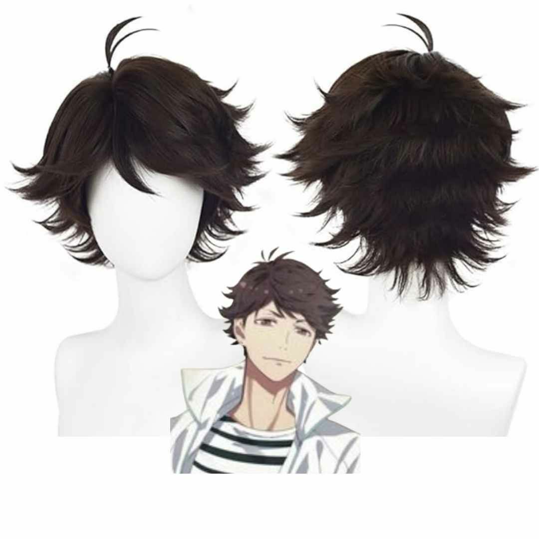 及川徹 ウィッグ コスプレ ハイキュー おいかわ 茶 58cm国内【残 及川徹 ウィッグ コスプレ ハイキュー おいかわ 茶 58cm国内【残