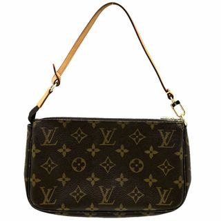 ルイヴィトン(LOUIS VUITTON)の【在庫一掃】LOUIS VUITTON ルイヴィトン ハンドバッグ モノグラム ポシェットアクセソワール アクセサリーポーチ Pochette Accessoires 小さめ かばん 鞄 M51980    ブラウン 茶 ゴールド金具 レディース【中古品】(ハンドバッグ)