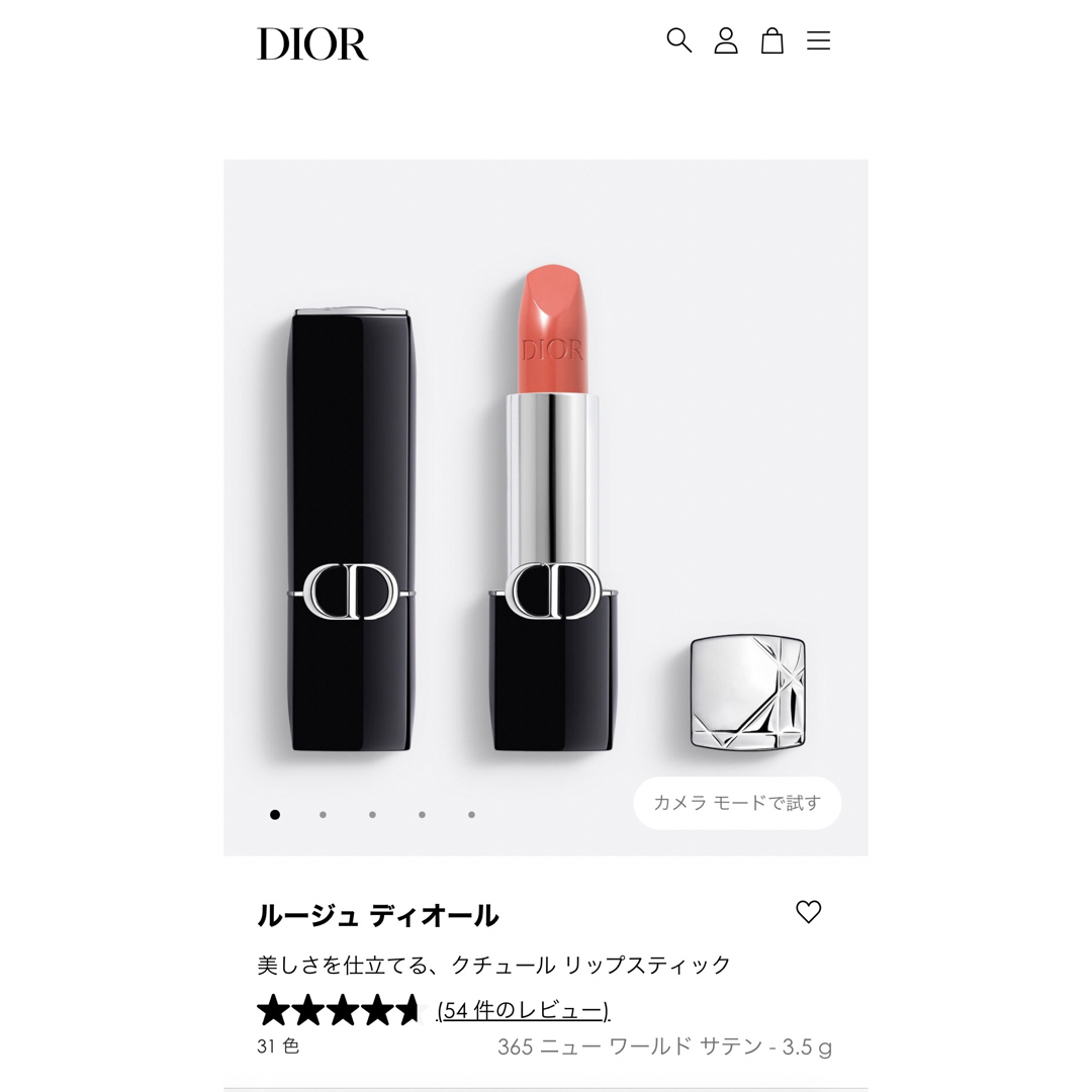 Christian Dior(クリスチャンディオール)のルージュ ディオール ニューワールドサテン 365 コスメ/美容のベースメイク/化粧品(口紅)の商品写真