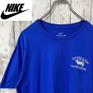 ナイキ(NIKE)のナイキ アメリカ古着 スウォッシュ ワークシャツロゴ刺繍Ｔシャツ 半袖 ブルー(Tシャツ/カットソー(半袖/袖なし))