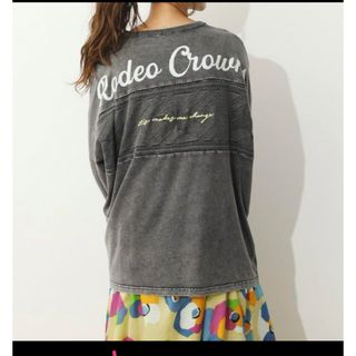 RODEO CROWNS WIDE BOWL - ロデオクラウンズ ニット切り替えトップス バックロゴ