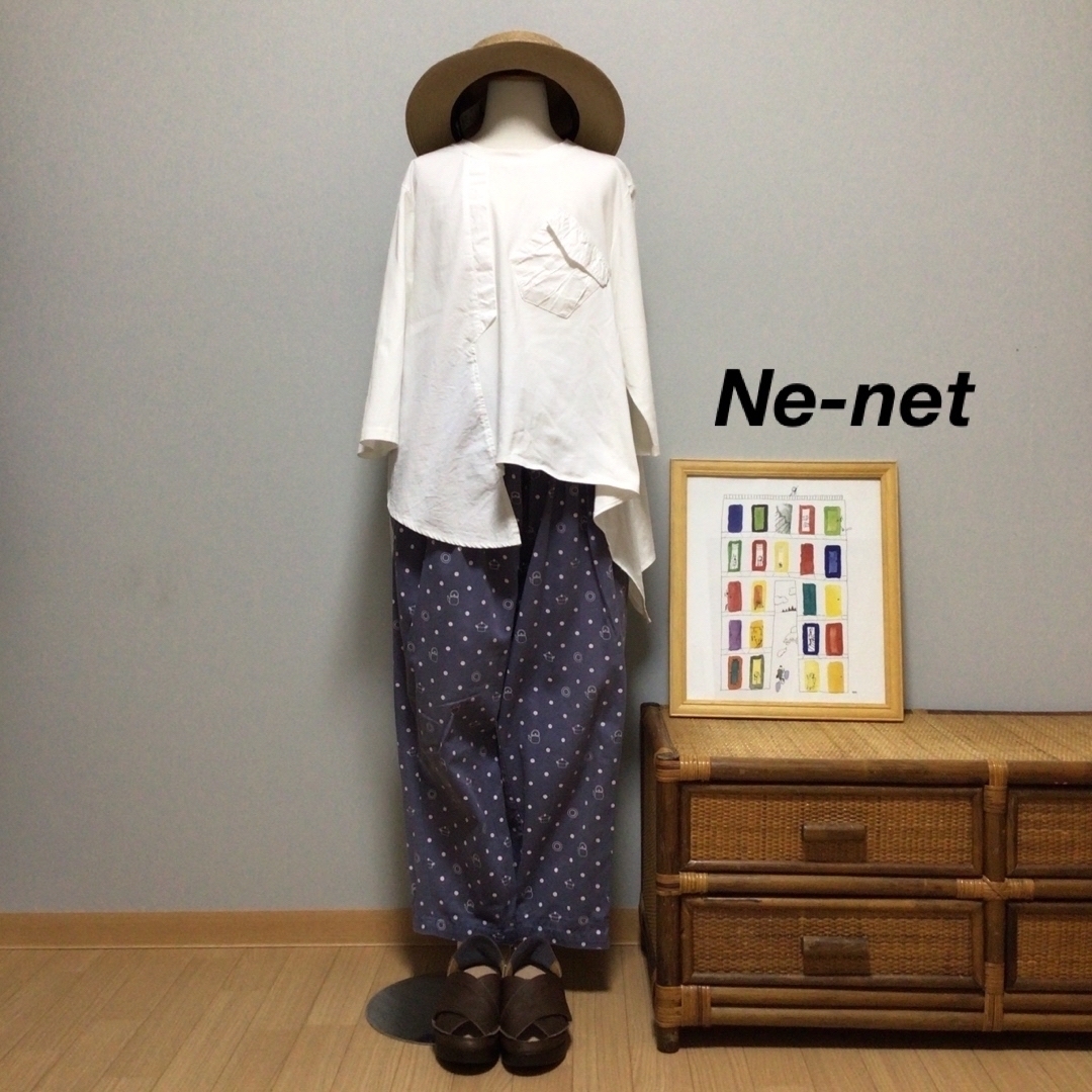 Ne-net(ネネット)のNe-net ネネット ギャザーパンツ 鍋やかんドット柄^^☆ レディースのパンツ(カジュアルパンツ)の商品写真