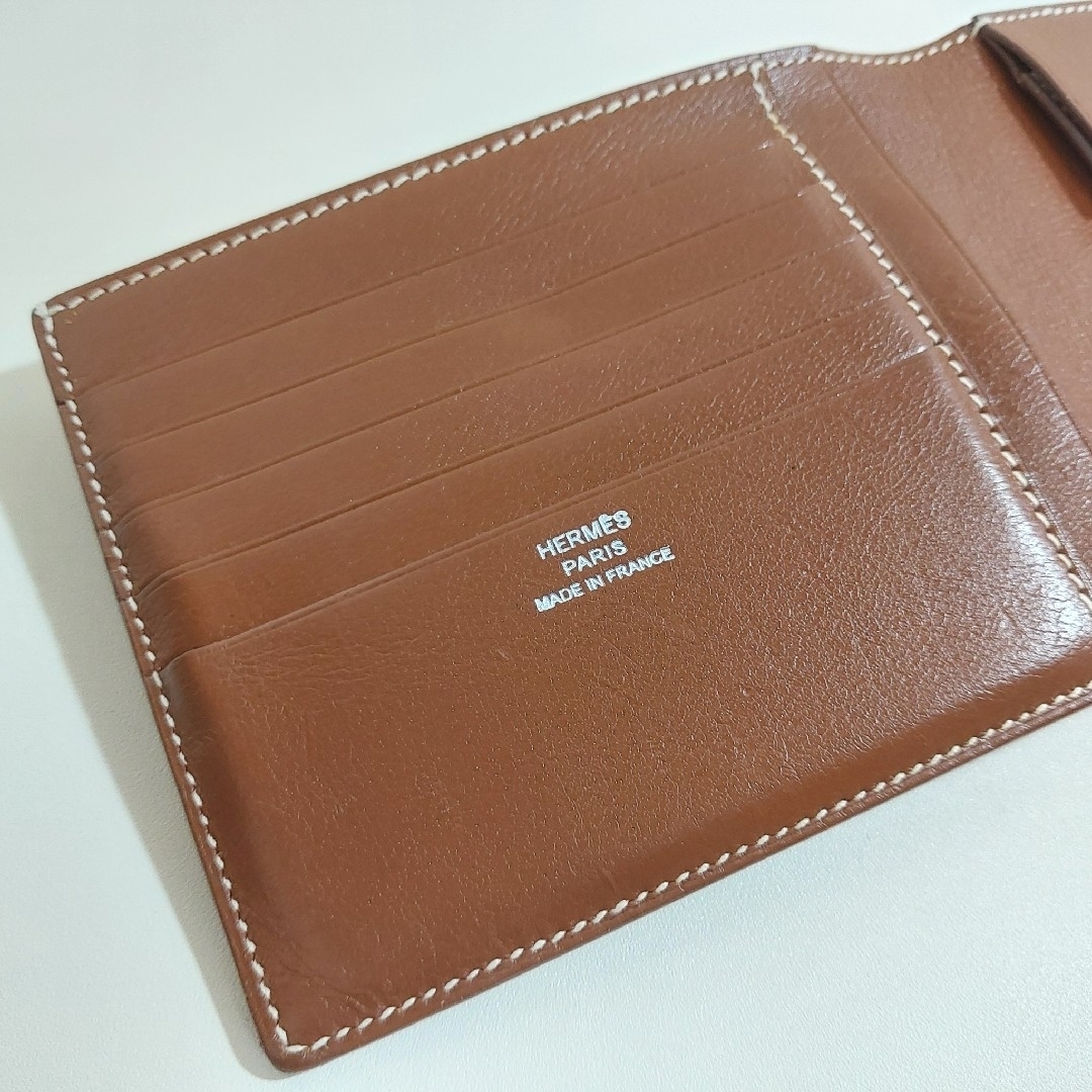 HERMES - エルメス MC2 タレス 二つ折り財布 レザー ゴールド K HERMES - エルメス MC2 タレス 二つ折り財布 レザー ゴールド K