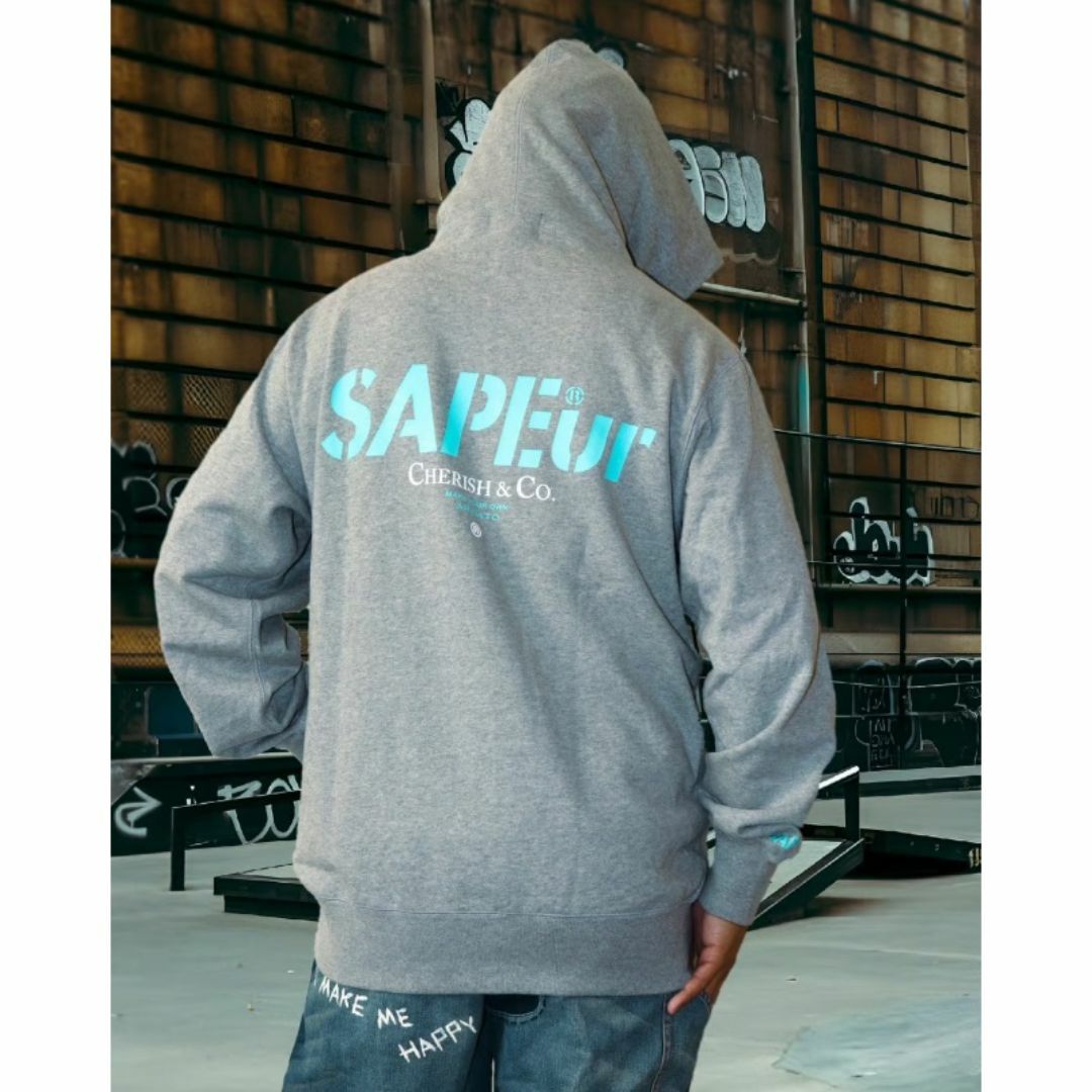 SAPEur CHERISH&CO HOODIE L サプール パーカー グレー メンズのトップス(パーカー)の商品写真