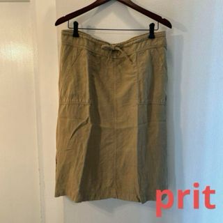 プリット(Plit)のprit  プリット　リネン100%スカート(ひざ丈スカート)