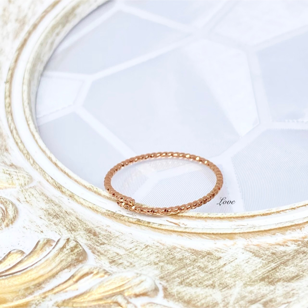 シンプル ワイヤーリング ステンレスリング ステンレス指輪 ピンクゴールド レディースのアクセサリー(リング(指輪))の商品写真